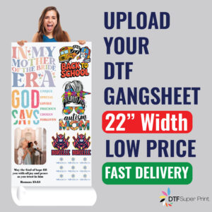 Custom DTF Transfers Gang Sheet – Upload Your Print-Ready Design for Heat Press Apparel