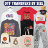 dtf transfer by size custom sheet prints